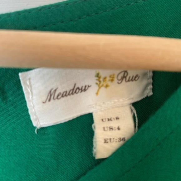 *Not for Sale* Anthropologie Meadow Rue Green Peasant Dress Size: 4 - Picture 6 of 6